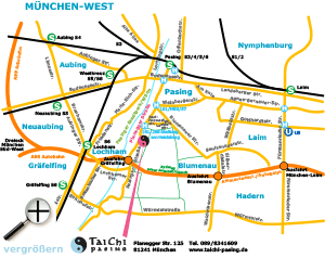 Lageplan/Wege - Tai-Chi Chuang Schule M&uuml;nchen-Pasing